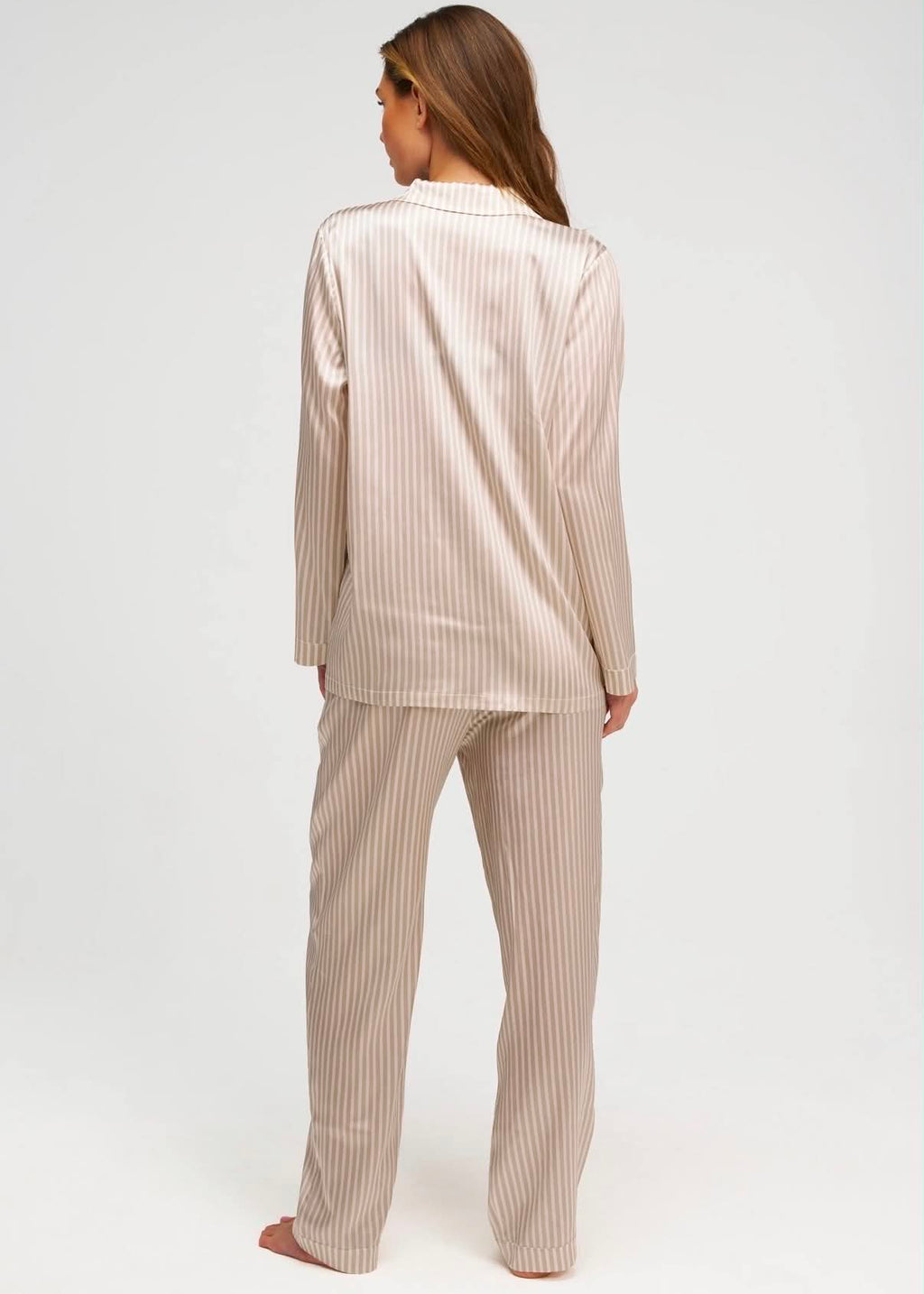 Pyjama en Soie - Rayures Champagne