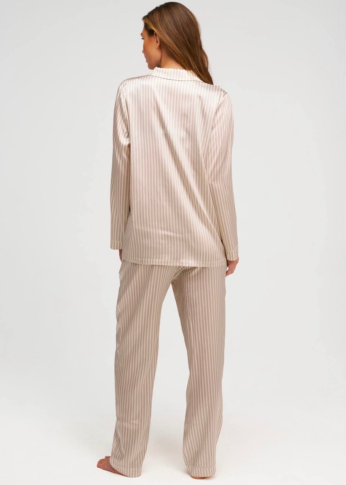 Pyjama en Soie - Rayures Champagne