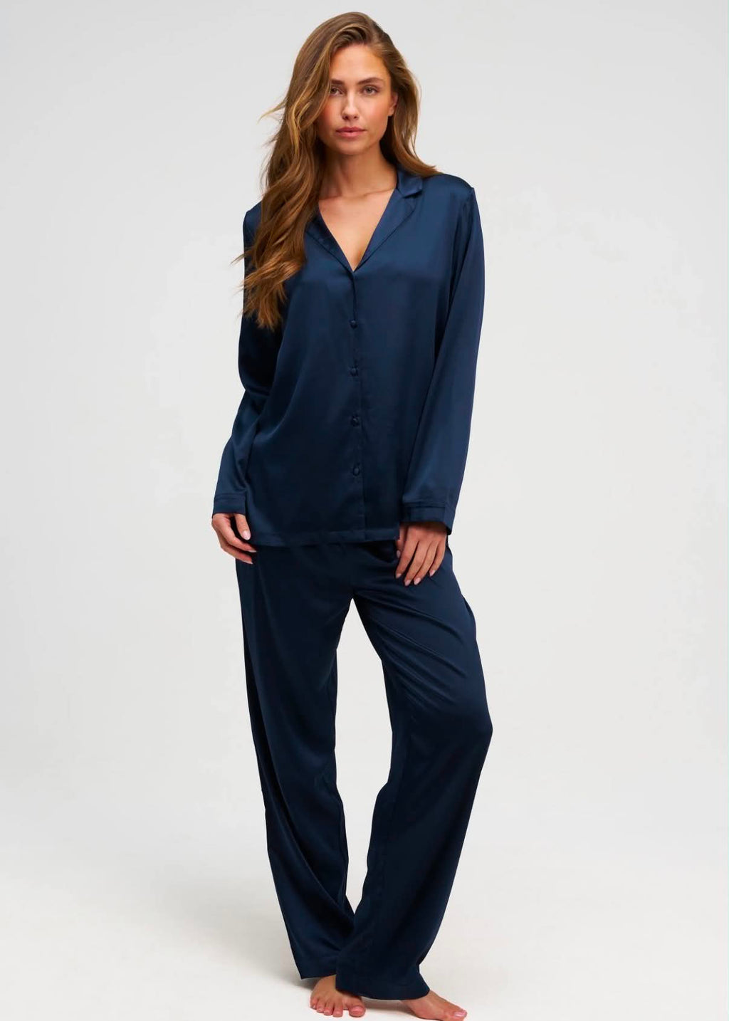 Pyjama en soie - Bleu Nuit