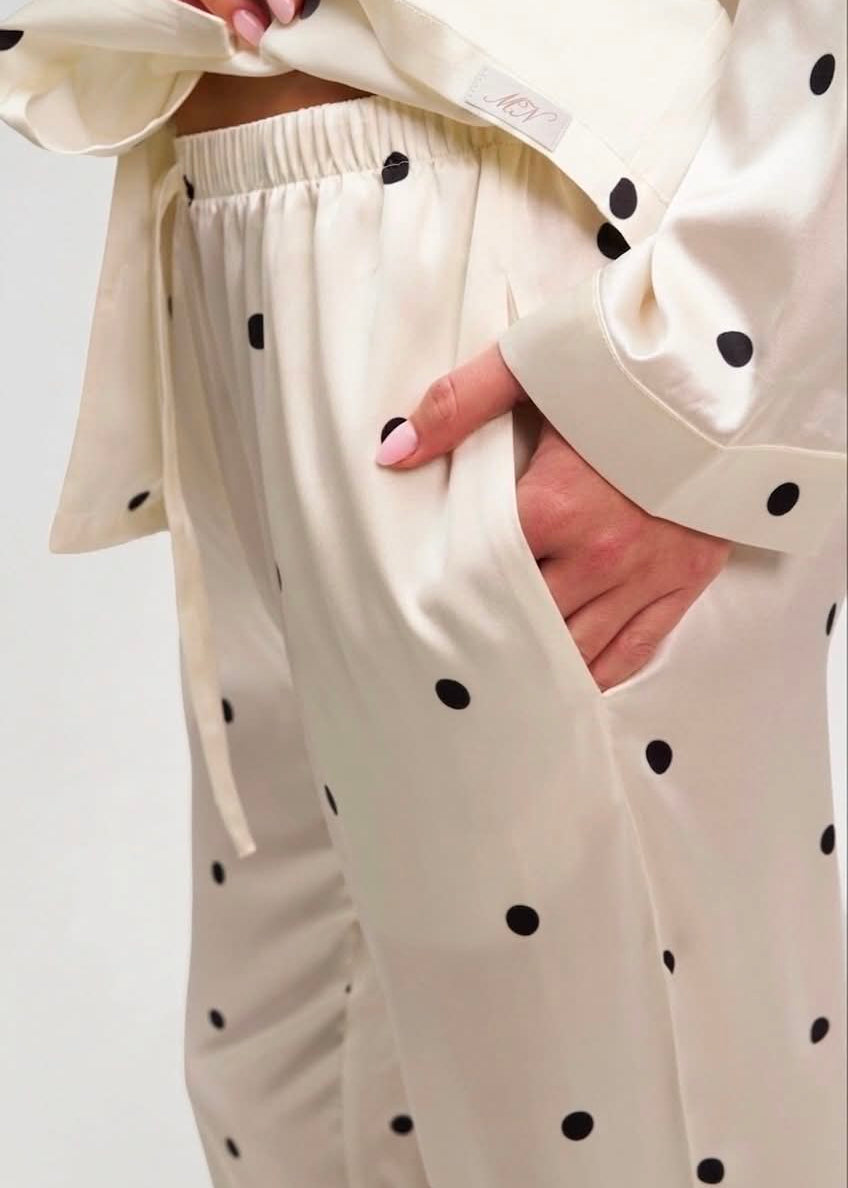 Pyjama en Soie - Satin À Pois