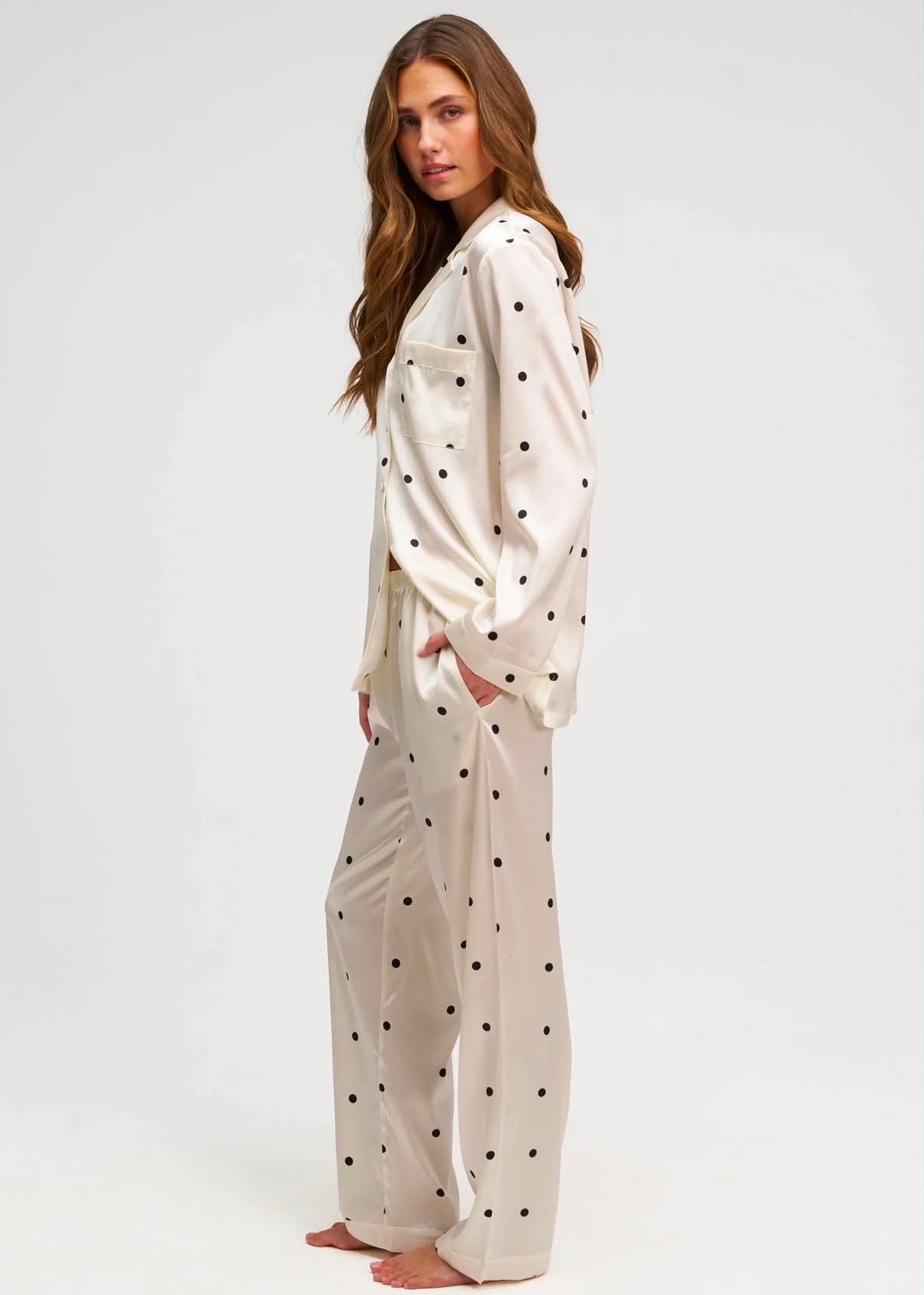 Pyjama en Soie - Satin À Pois