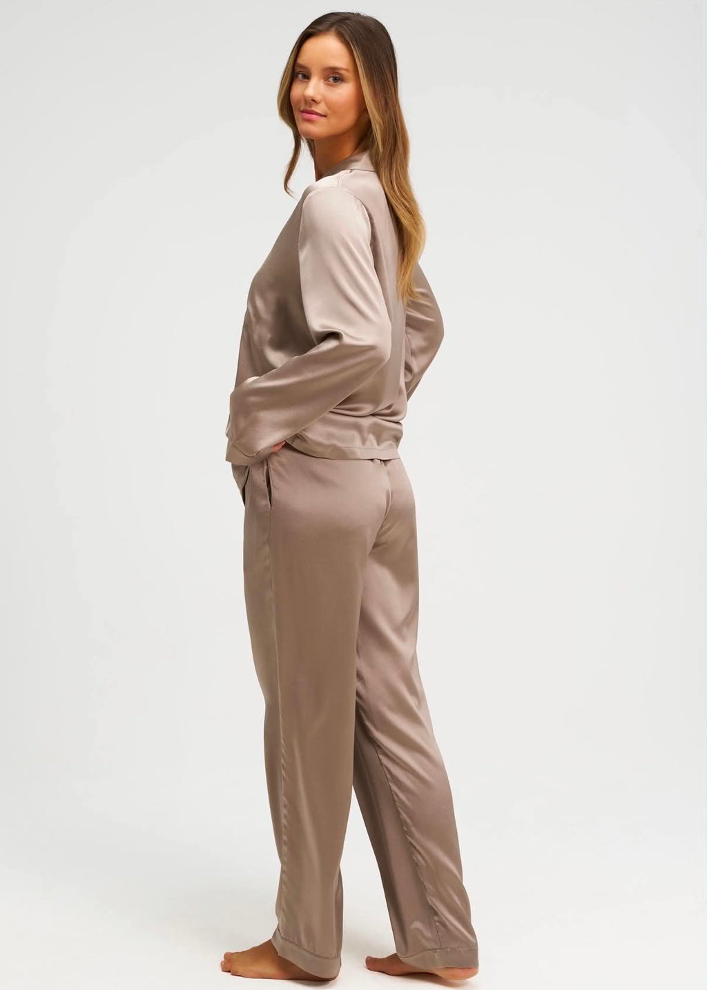 Pyjama en Soie - Taupe Nacré