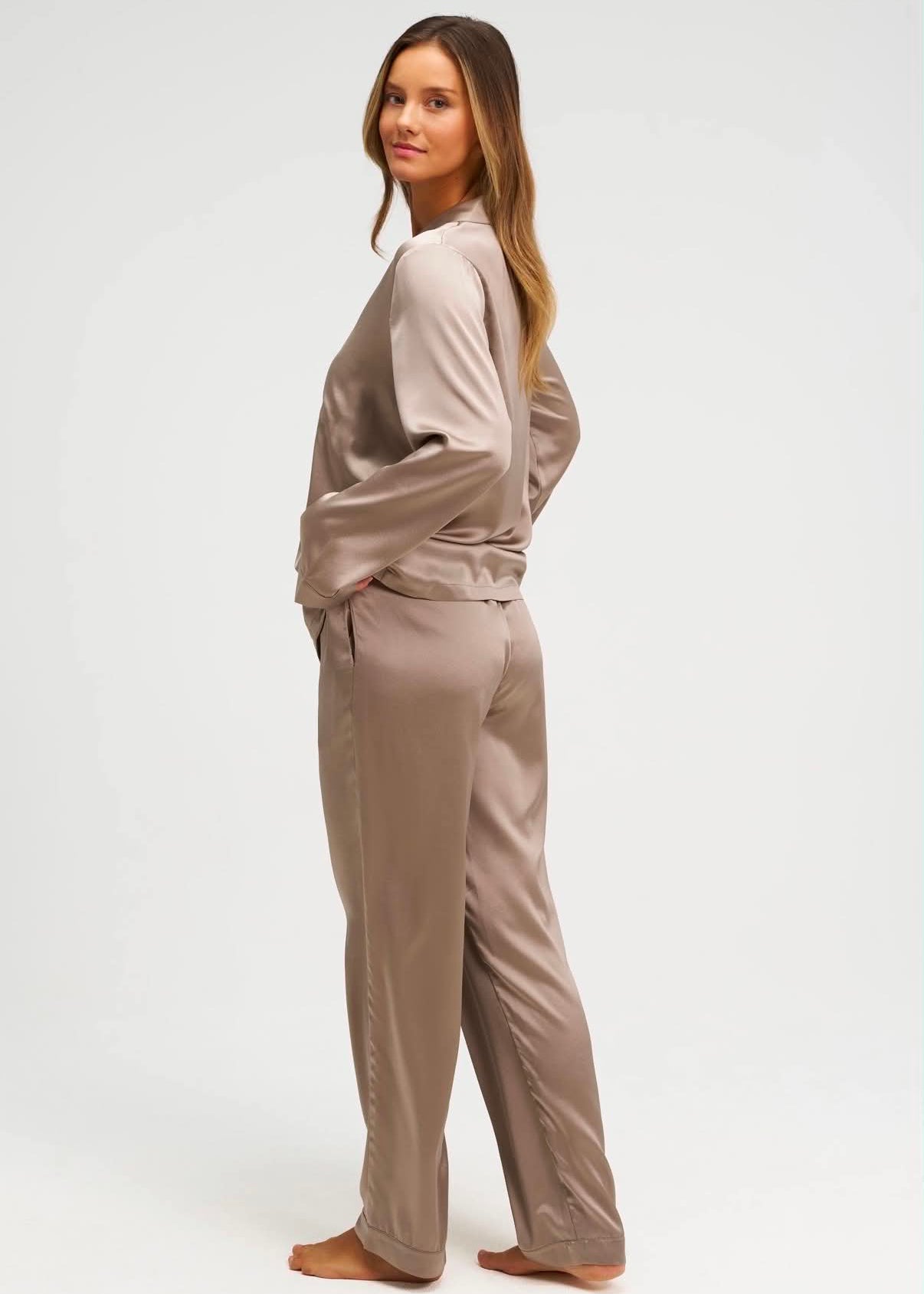 Pyjama en Soie - Taupe Nacré
