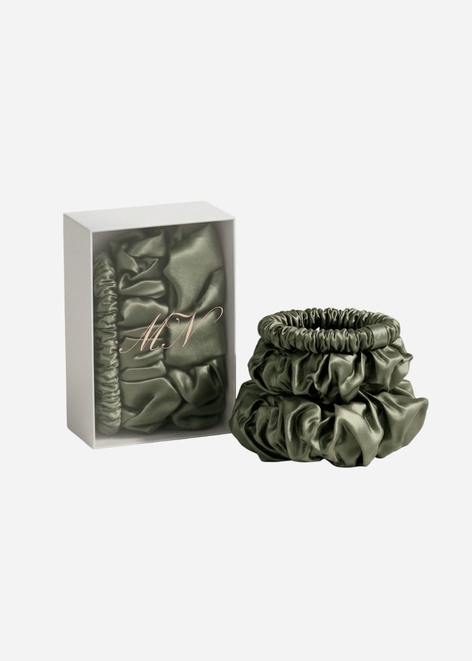 Trio Chouchous En Soie - Vert Sauge