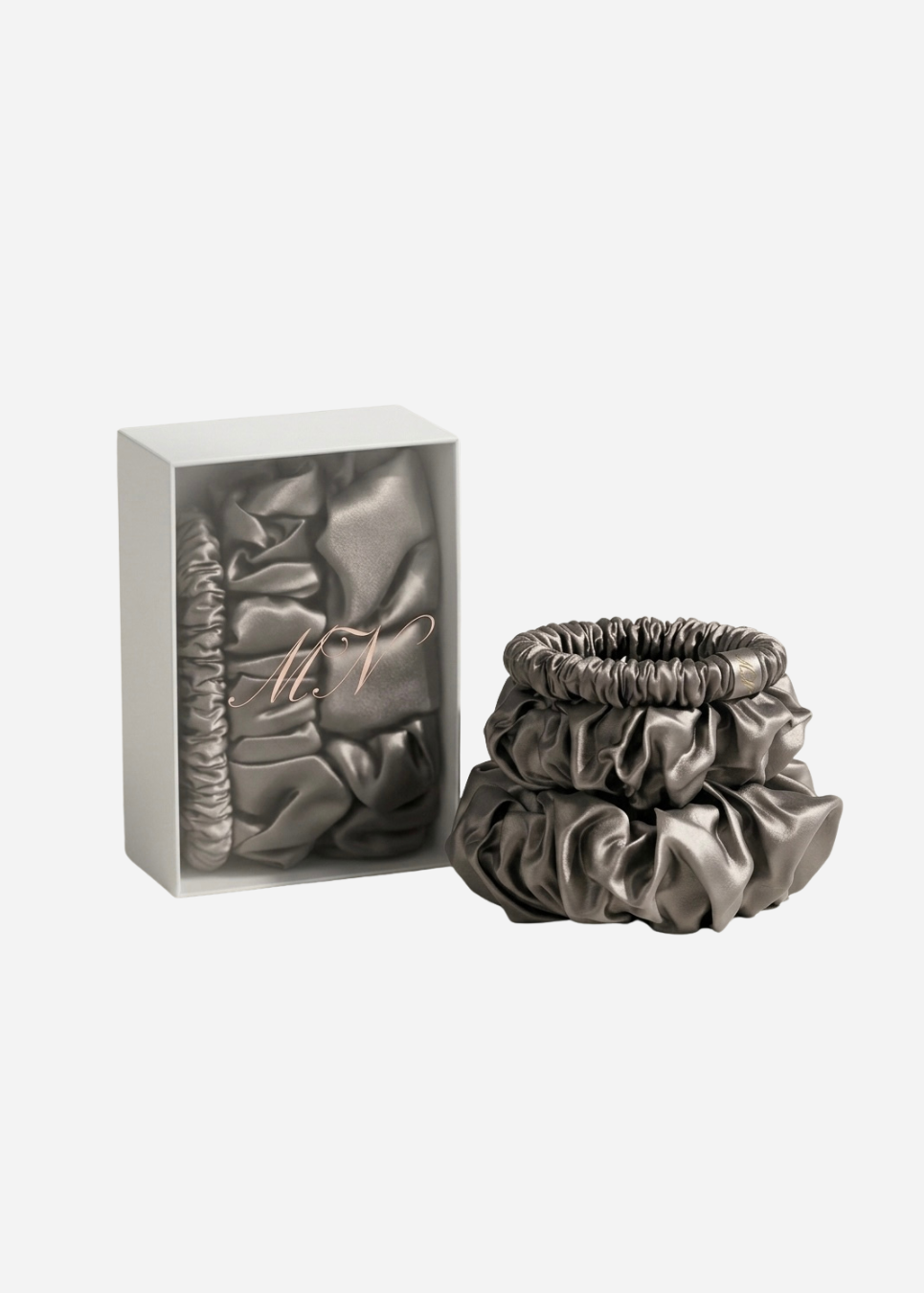 Trio Chouchous En Soie - Gris Perle