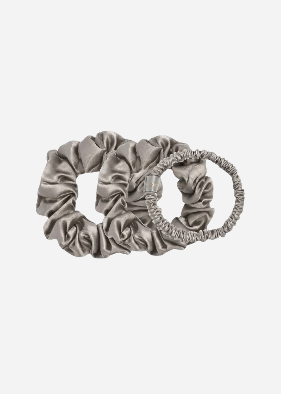 Trio Chouchous En Soie - Gris Perle