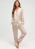 Pyjama en Soie - Rayures Champagne