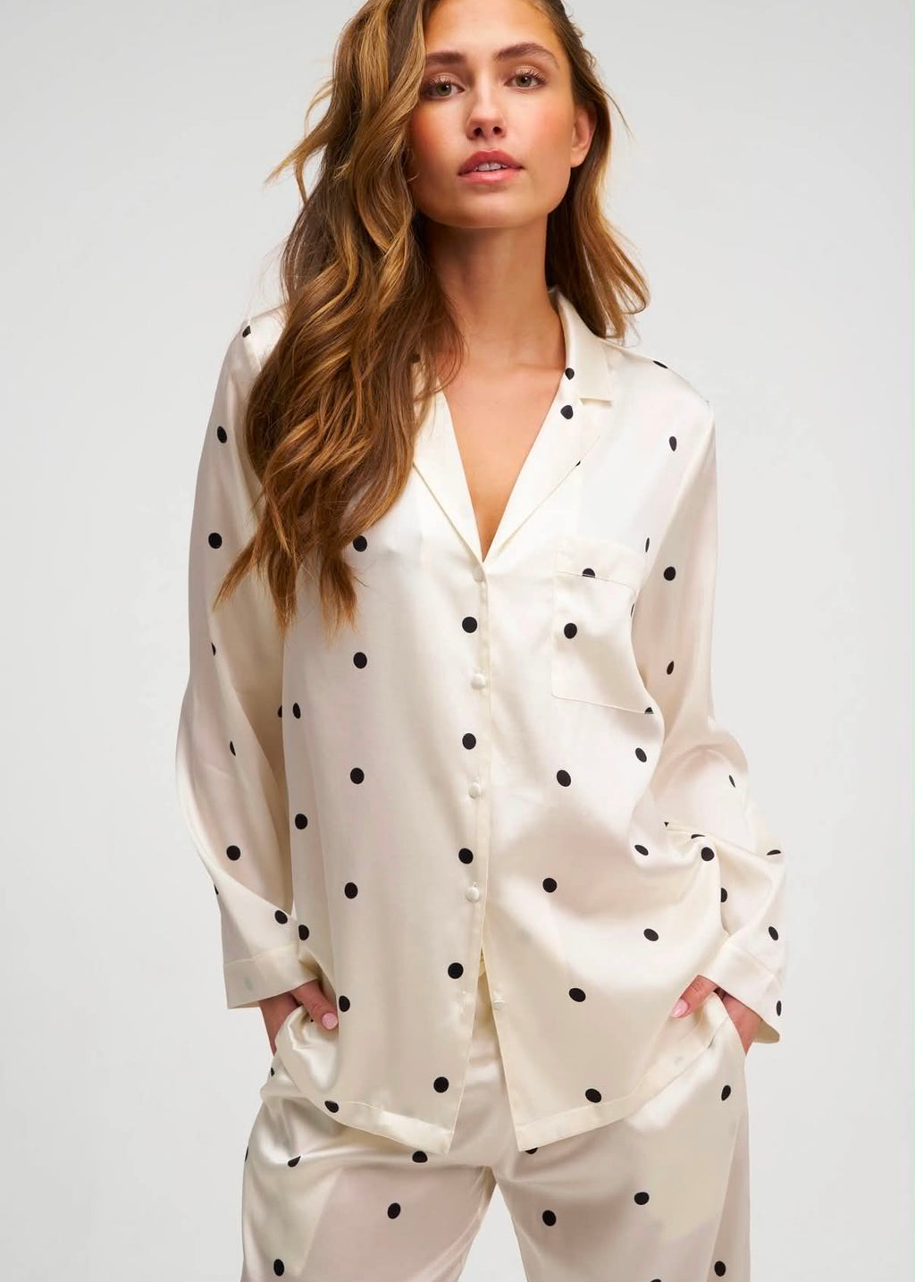 Pyjama en Soie - Satin À Pois