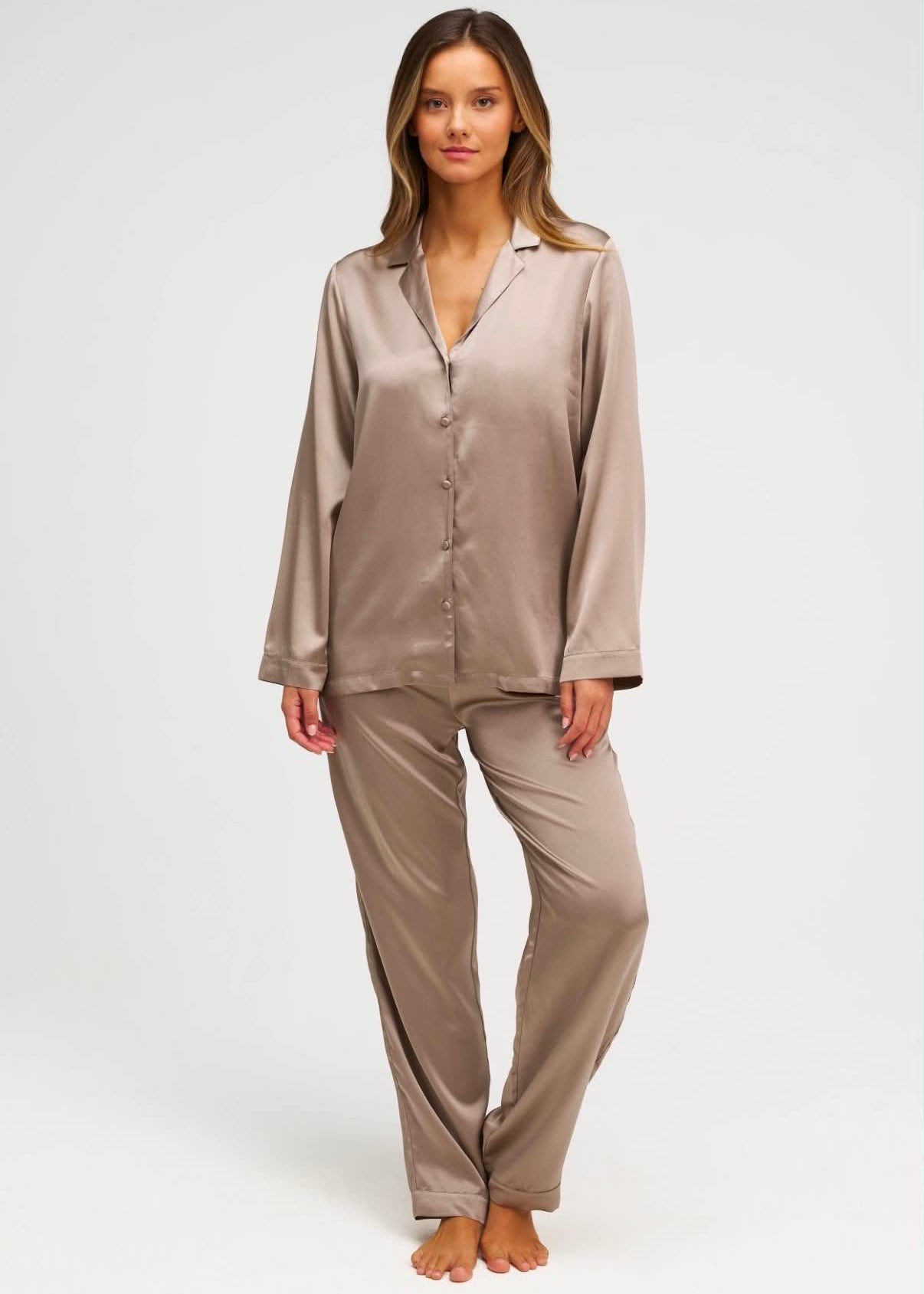 Pyjama en Soie - Taupe Nacré