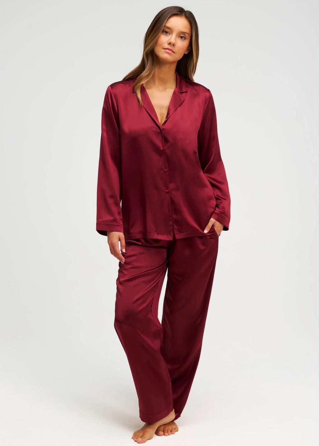 Pyjama en Soie - Rouge Merlot